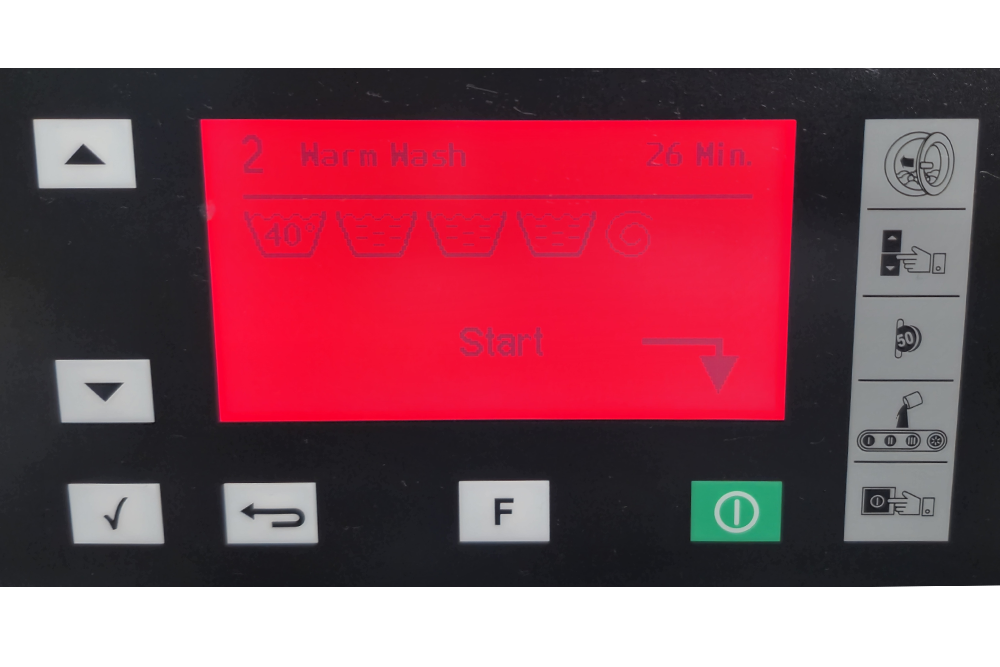 washer press start button